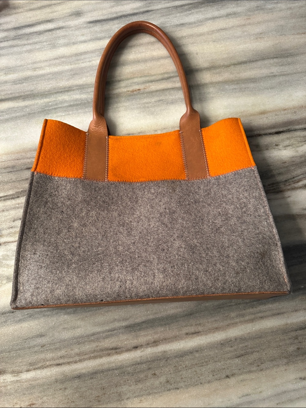 GRAF & LANTZ JAUNT COLOR BLOCK MERINO WOOL AND LEATHER TOTE - Picture 5 of 8